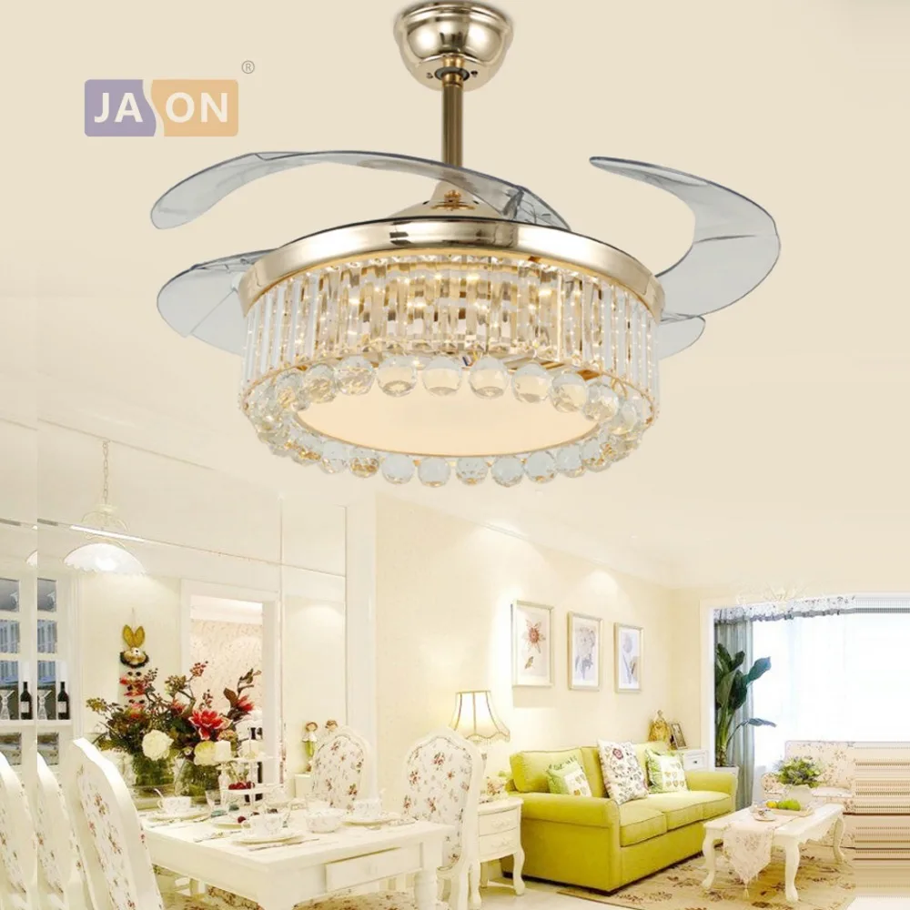 

LED Modern Crystal Alloy Acryl ABS Gold Ceiling Fan.LED Lamp.LED Light.Ceiling Lights.LED Ceiling Light.For Foyer
