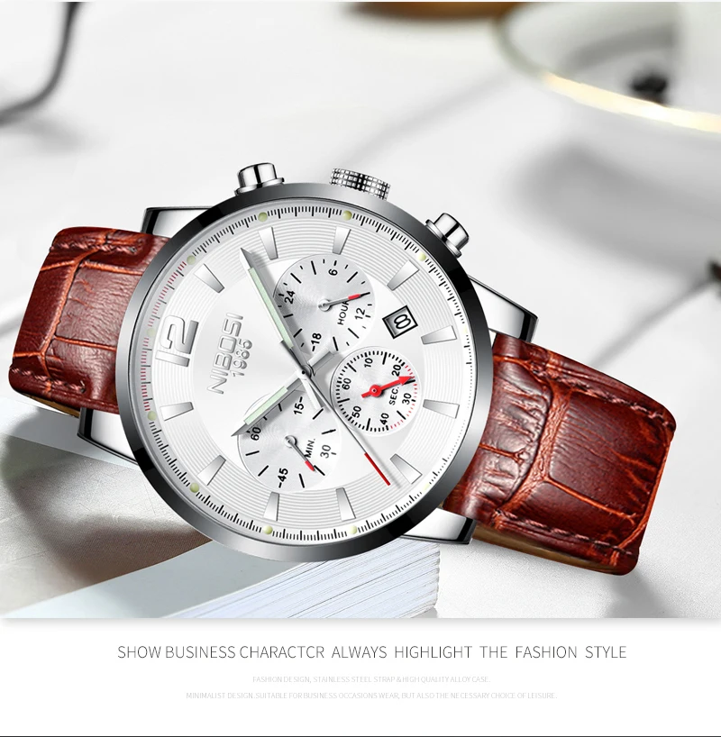 NIBOSI часы спортивные Элитный бренд Для мужчин аналоговый кожаные спортивные часы Для Мужчин Армия Военные часы человек кварцевые часы кварцевые часы