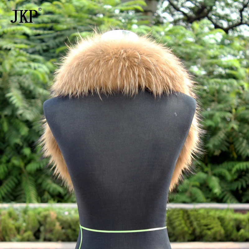 Natural Fur Collar Real raccoon fur fox collar natural Genuine Big Raccoon Jacket Fur  scarf warp shawl winter neck warmer 6