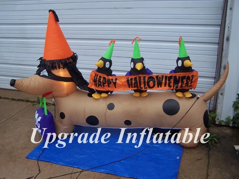 3m long outdoor halloween inflatable dog weenie dachshund for yard decoration