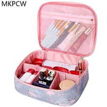 Neceser waterproof Women Makeup bag Cosmetic bag Case Travel Make Up Toiletry bag Organizer Storage pouch set box professional