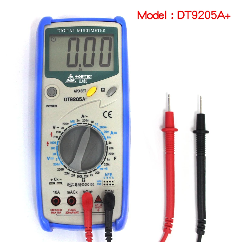 

DT9205A+ AC DC LCD Display Professional Electric Handheld Tester Meter Digital Multimeter Multimetro Ammeter Multitester