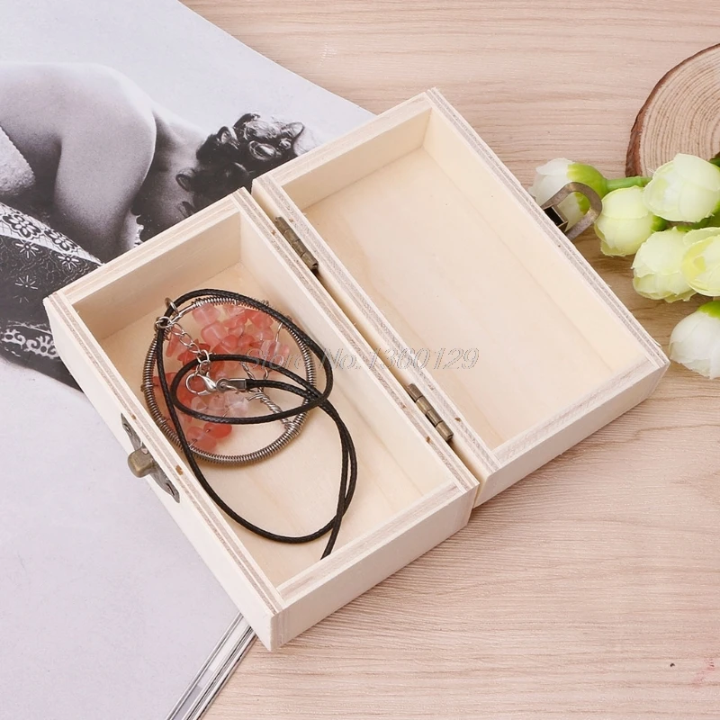 

Brief Wooden Jewelry Box Lock Up Makeup Organizer Tray Crafts Storage Case Organizador Make Up Organizer Dropship