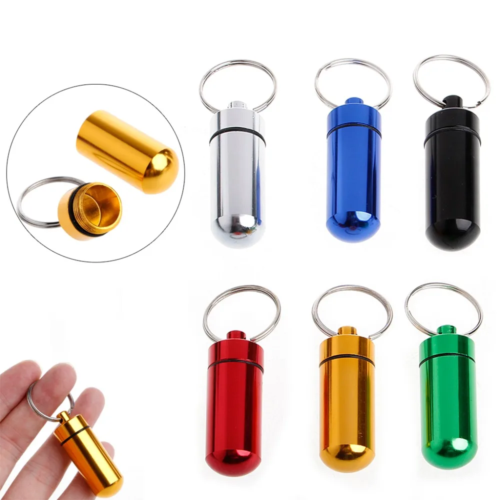 

ZLROWR Small Pill Tablet Medicine Storage Waterproof Box Bottle Case Container Keycha