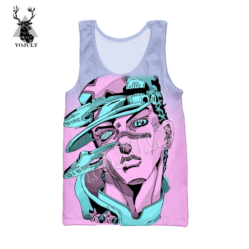 

YOJULY JoJo Bizarre Adventure 3D Printed Vest Summer Unisex Anime Tops Men/Women Fashion Casual Streetwear sleeveless Shirt VE21