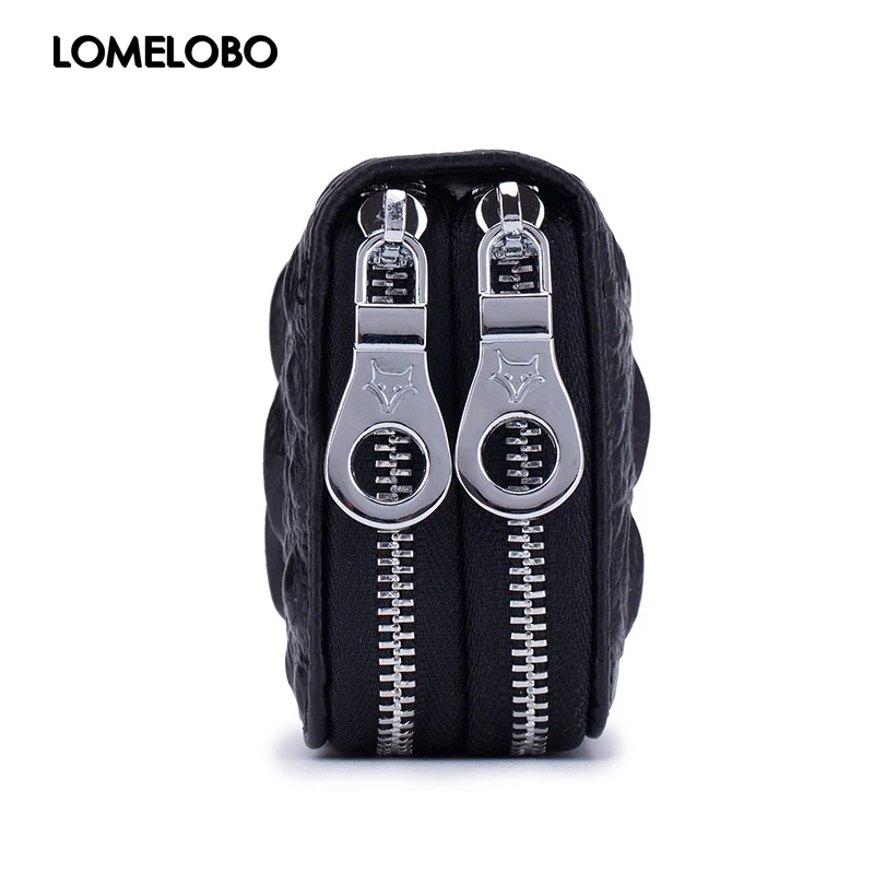 Женский кошелек с отделением для карт Lomelobo из натуральной кожи двойной молнией