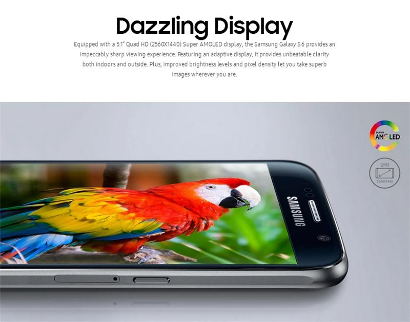 Genuine original Samsung galaxy S6 G9200 G920F GalaxyS6 Octa Core 3GB RAM 32GB ROM 4G LTE 16MP 5.1" Unlocked Cell Phone iphone se refurbished