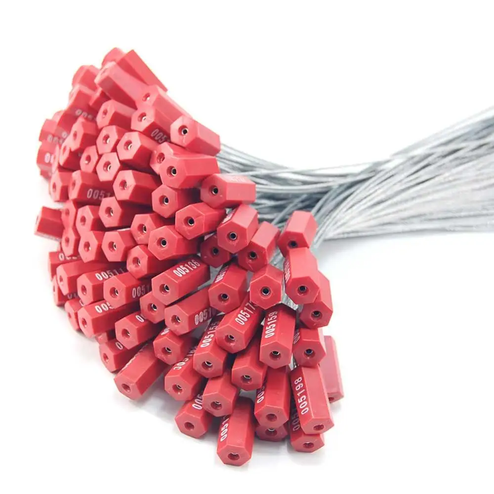 1,8 мм сверхпрочные оцинкованные проволоки из нержавеющей стали кабельные уплотнения герметичные бирки безопасности контейнер замок 50 шт - Цвет: Red