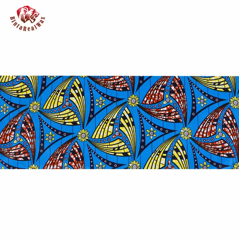 Бинтареал воск высокое качество воск синий цветок дизайн голландский Африканский вощеная ткань bintareal горячая Распродажа дизайн 24FS1144
