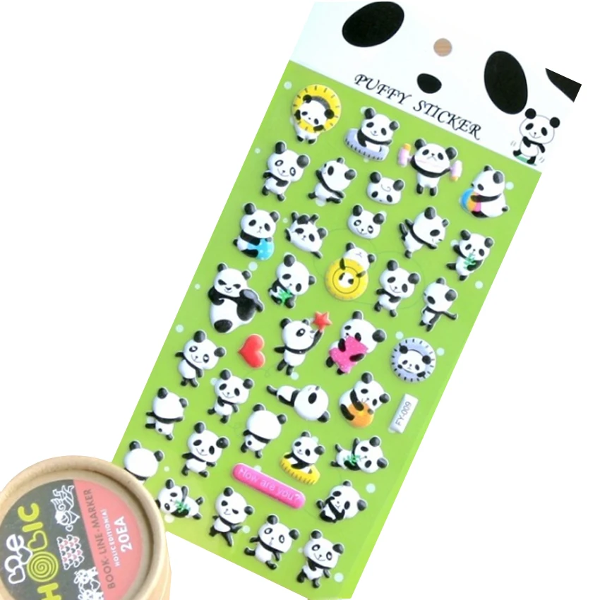 6 Sheets Letters Scrapbooking Bubble Stickers 3D Cartoon Stationery Stickers FY