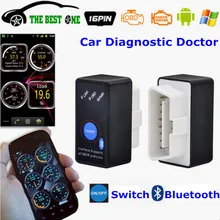 V2.1 super mini elm327 bluetooth leitor de código obd2 interruptor de alimentação elm 327 obdii interface de diagnóstico do carro elm-327 no torque de android