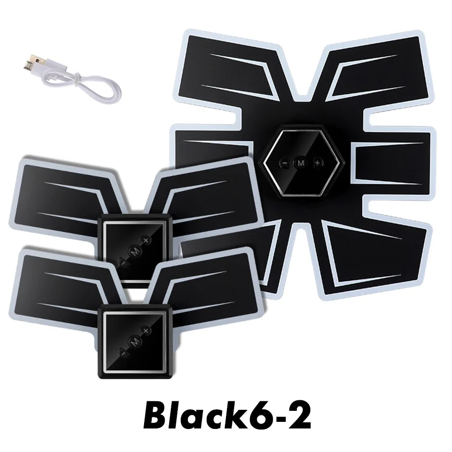 Black6-2 EMS массажер умный фитнес тренажер для пресса стимулятор мышц сжигатель жира пояс-массажер для похудения USB Перезаряжаемый - Цвет: Black6-2