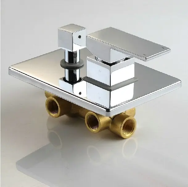 3 Outlets Mixer Control Valve Panel Shower Faucet Bathroom Brass