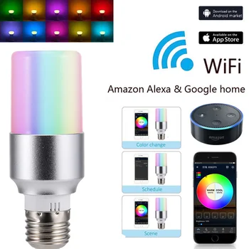

Multicolor Wake-Up Lights APP Remote Control Smart WIFI Bulb Dimmable LED Bulb Light Bulb Works with Alexa Google Home