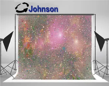 

disco Glittering Geometric Texture Pink Green Golden Pixels backgrounds Vinyl cloth Computer print party backdrops