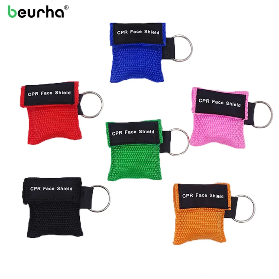 

1pcs New CPR Mask Keychain Emergency Face Shield First Aid CPR Resuscitator Mask For Health Care Tools 6 Colors Wholesale