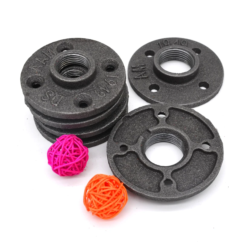 

9 PCS Floor Flange Reinforcement Base Diameter Cast iron Industrial Pipe Flange Wall Base Pipe Support Base DIY Pipe Fitting