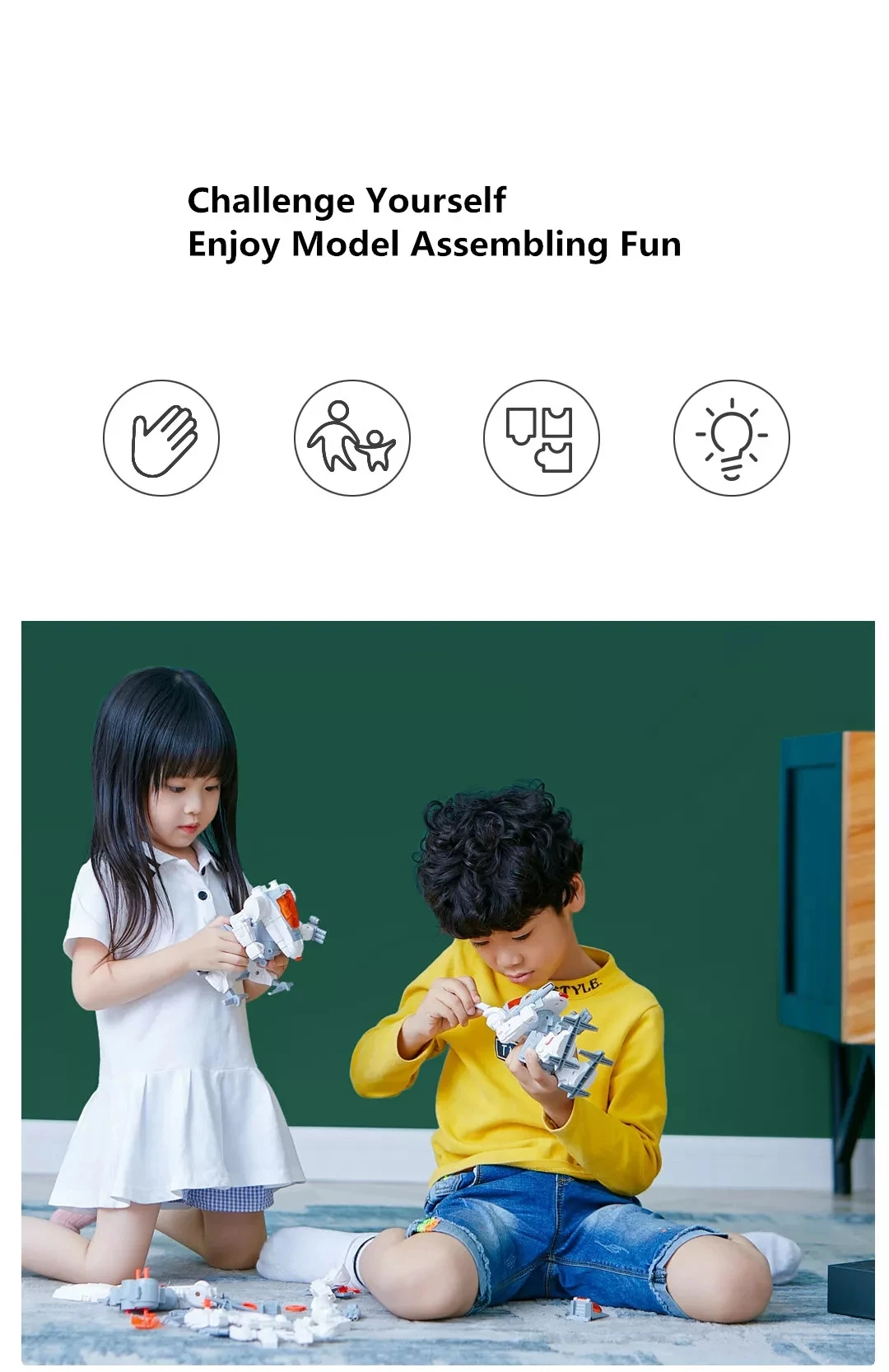 Xiaomi Youpin Bravokids робот строитель DIY строительные блоки РОБОТ строительство и кодирование комплект 54 в 1 костюм