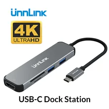 Unnlin USB C type C док-станция к HDMI USB 3,0 Micro SD кард-ридер Thunderbolt 3 док-станция для MacBook pro S10 S9 S8 Dex P30 P20 mate10