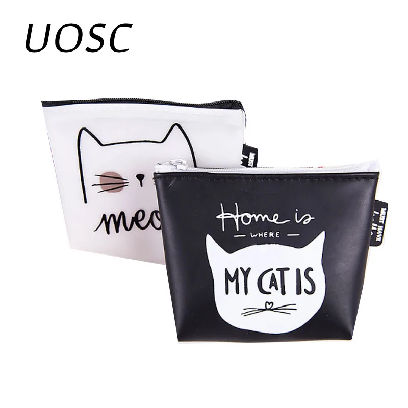 Кошельки для мелочи UOSC с изображением животных и кошек женские Мини из