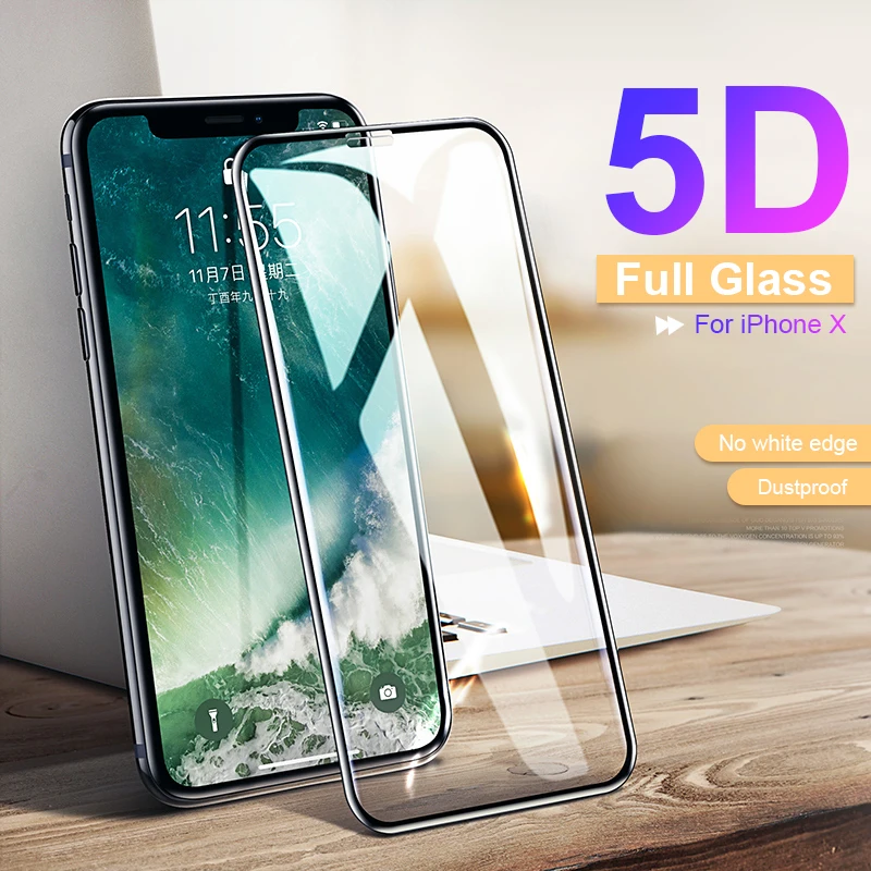 Защитное стекло RZP 5D для iPhone 6 6s 7 8 Plus XR X XS 11 Pro Max закаленное пленка|Защитные стёкла