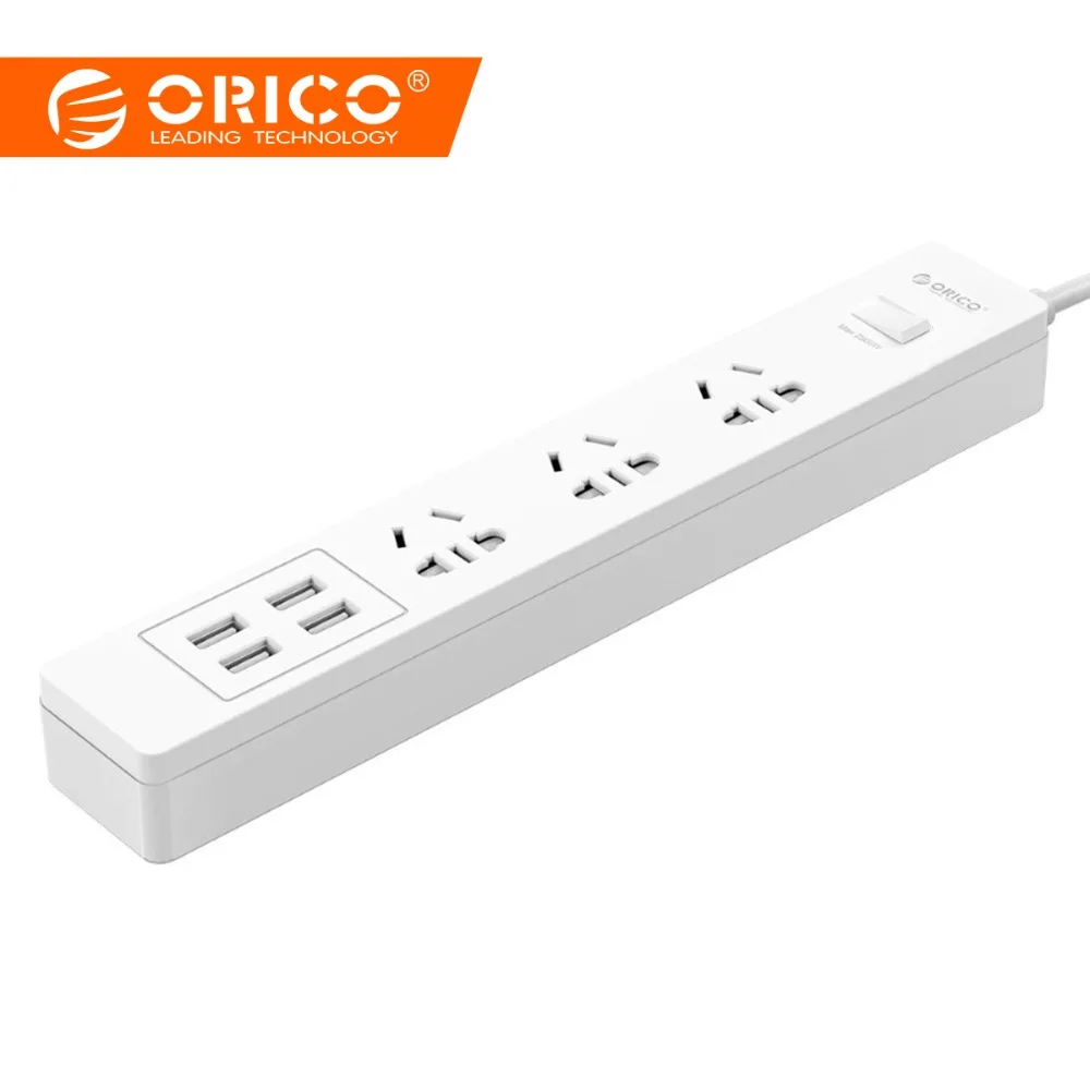 Продажа ORICO3 AC защита от перенапряжения с 4 USB Cahrging порты и разъёмы США Plug Mutiple офис Быстрая зарядка Smart мощность полосы Зарядное устройство