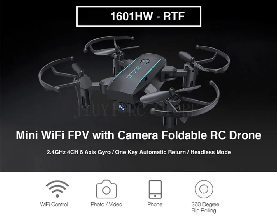 Hot Sales IN1601 Mini Drone Quadcopter With 2MP WIFI Camera Folding RC Mini Quadcopter Selfie Pocket Drone Flying Toys for Kids1 (2)