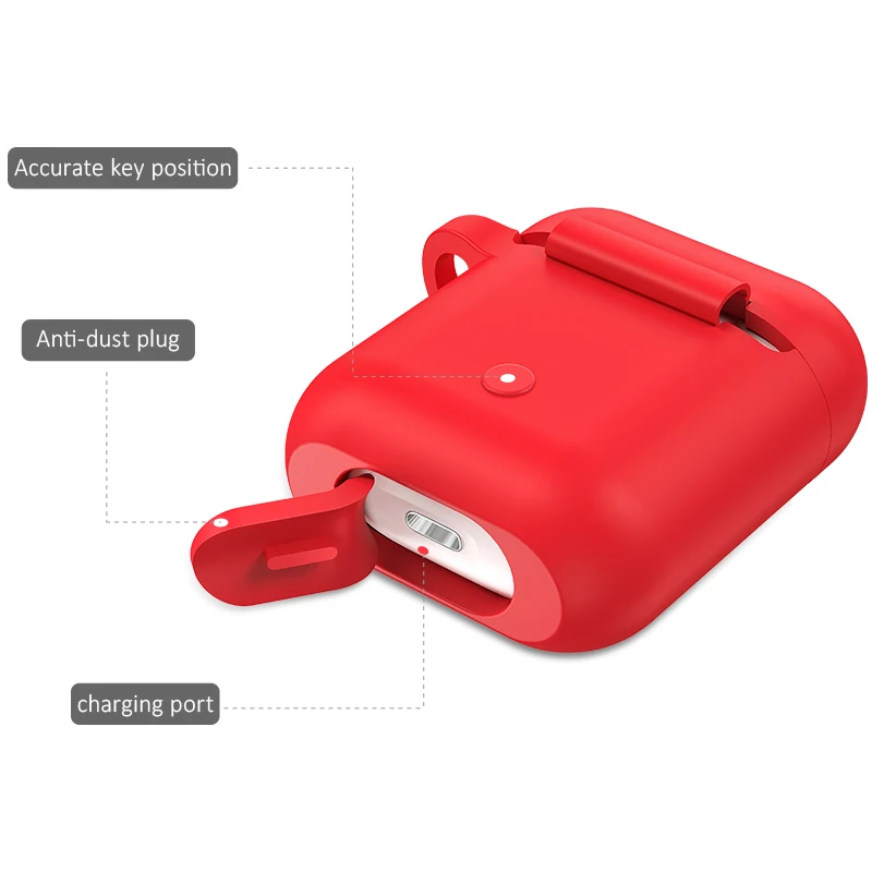 USAMS чехол для наушников AirPods силиконовый защитный светящийся беспроводной Bluetooth