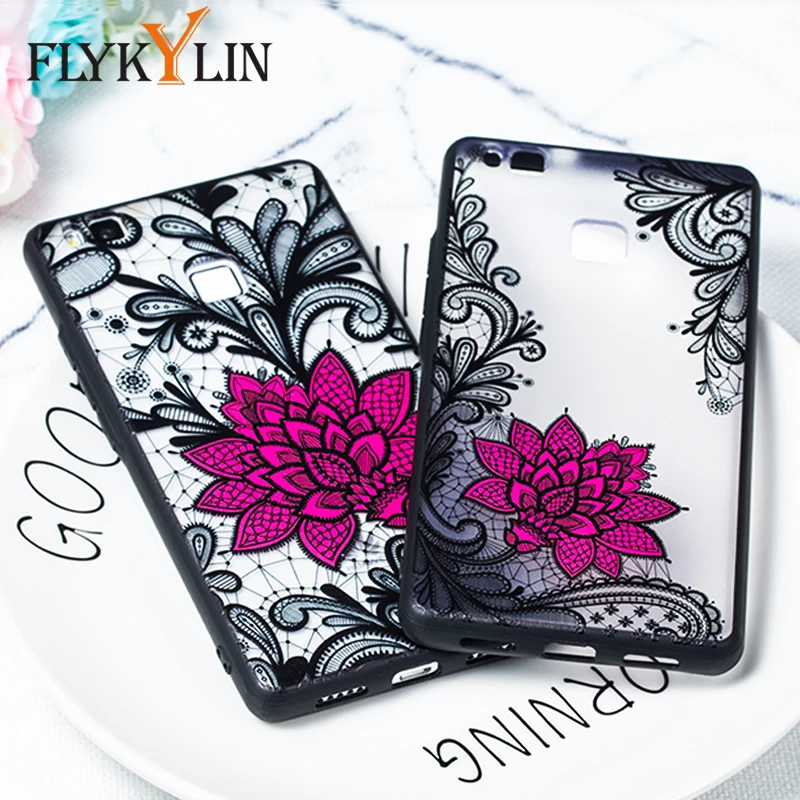 

FLYKYLIN Lace Rose Flower Case For Huawei P20 Pro P10 Plus P9 P8 Lite 2017 Phone Cases PC + TPU Silicone Cover Cartoon Coque NEW