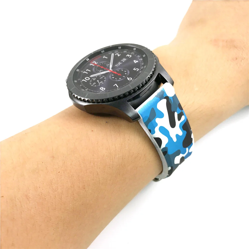 Браслет Камуфляжный силиконовый для Samsung Gear S3 мужской/женский браслет Galaxy Watch 3 45