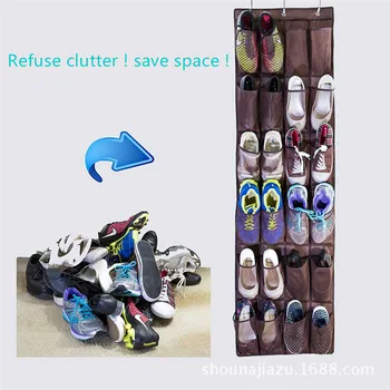 

24 Pockets Foldable Hanging Hanger Shoe Holder Storage Bag wall Shoes Rack Folding Plastic Shoe Bathroom Shelf Organizer