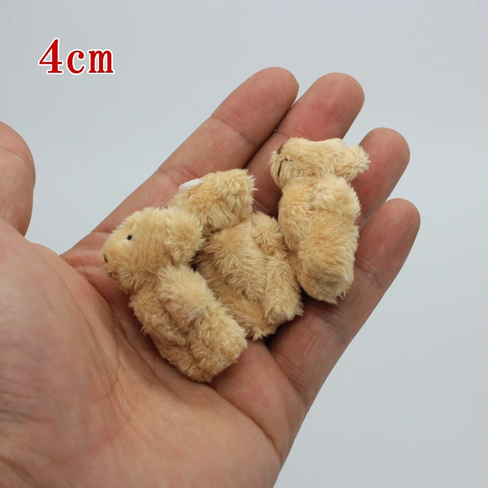 Plush Dolls Toys 100pcs Mini Joint Teddy Bear 4.5cm Plush Stuffed Wedding Box Garment & Hair Accessories Decor Doll