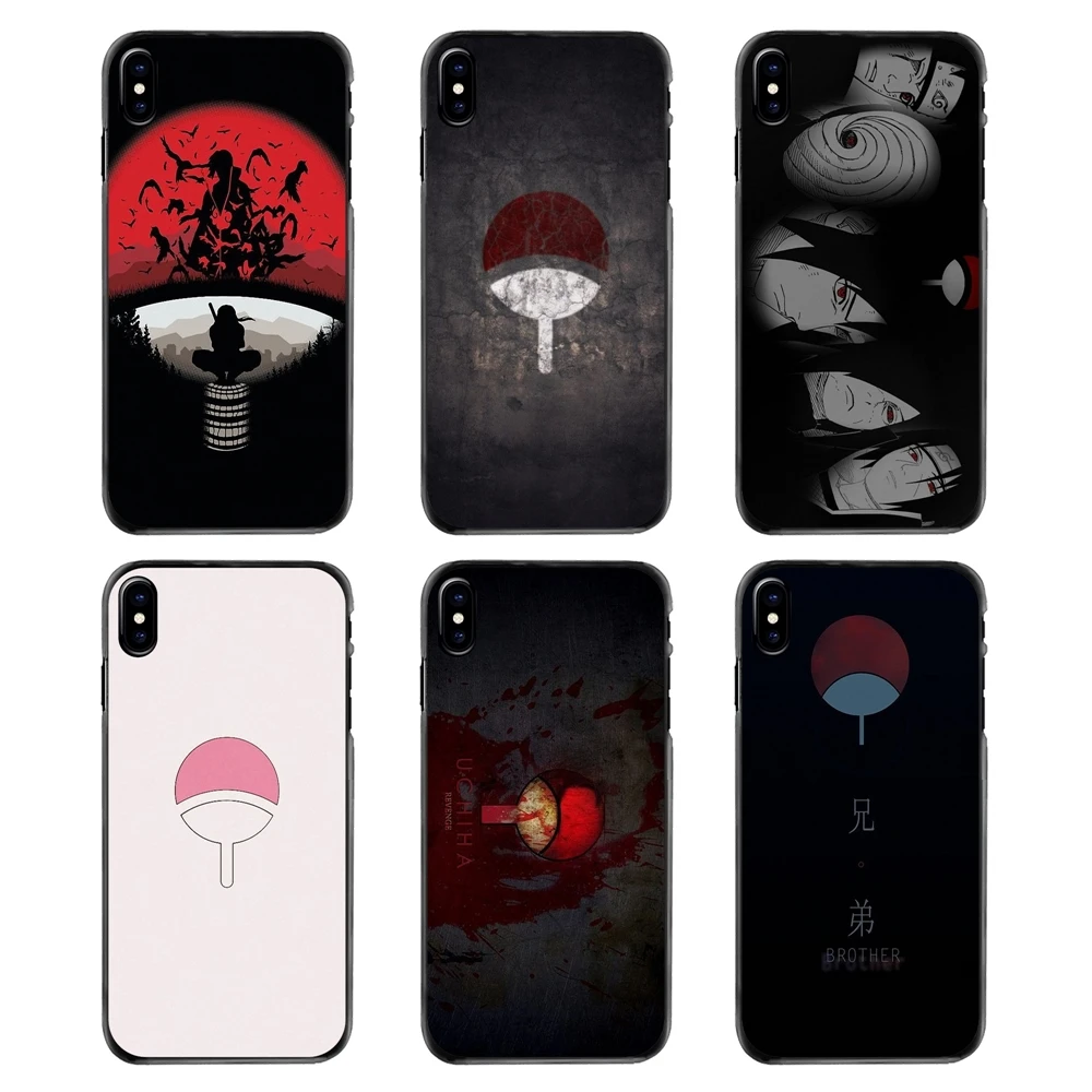 Для iPhone 4 4S 5 5S 5C SE 6 S 7 8 Plus X XR XS Max iPod Touch Clan Uchiha Sasuke логотип Наруто арт Чехол для