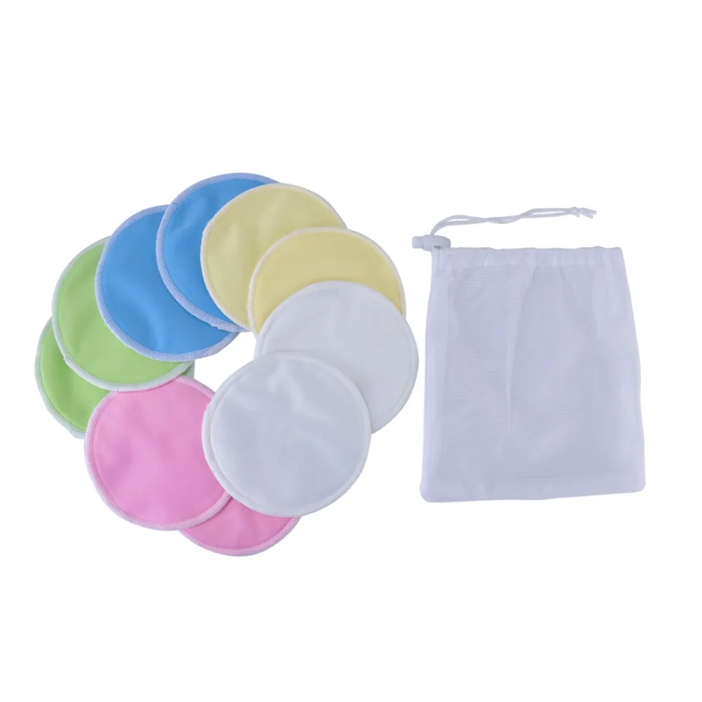 10PCS Reusable Soft Bamboo Breast Pad Washable Nursing Pads For Mum