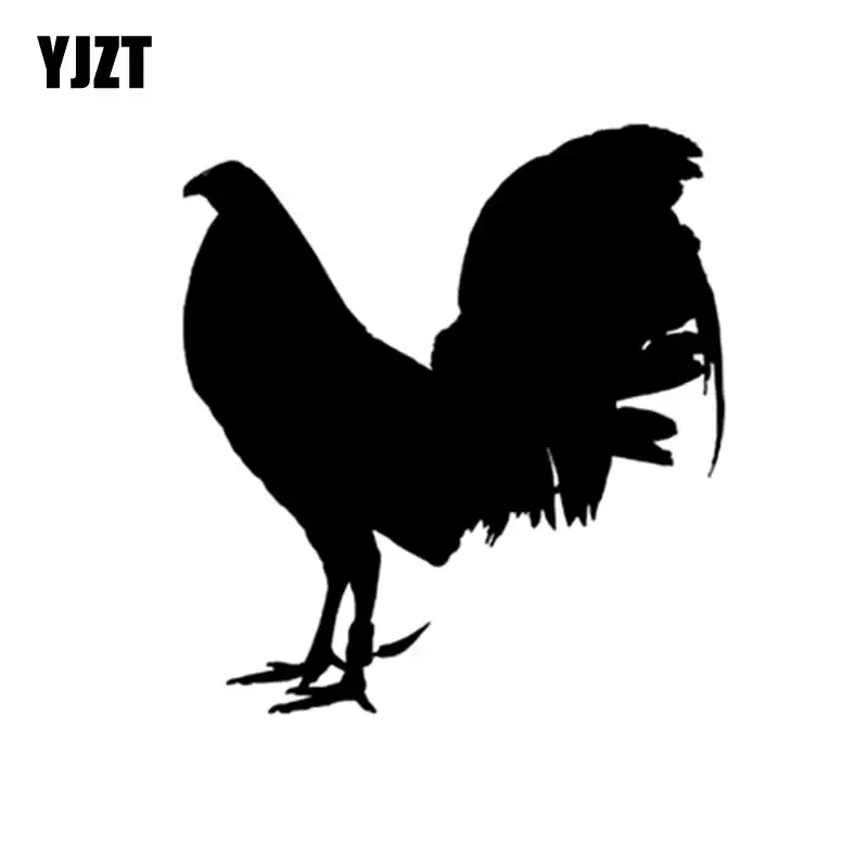 YJZT 13.2CM*14.5CM Funny Animal Gamefowl Rooster Vinyl Car Sticker Decor Decal Black/Silver