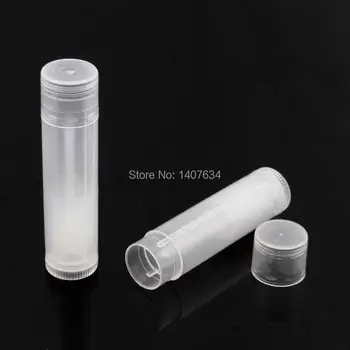 

100Pcs 5g Transparent Chapstick Lipstick fashion Cool Lip Tubes Refillable Bottles Empty Plastic Clear LIP BALM Tubes Containers