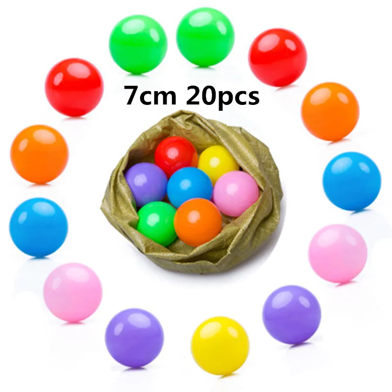 20 шт 7 см/8 см Красочный океан интересный Забавный домашний мяч для маленьких детей Детская безопасность Семейные забавные игрушки для плавания в яме мягкая пластиковая игра - Цвет: 7cm
