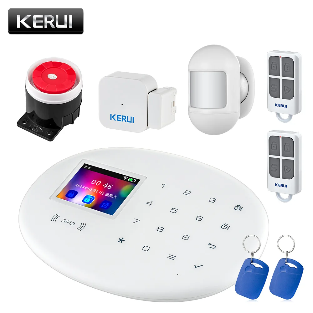 KERUI W20, новая модель, беспроводная сенсорная панель 2,4 дюйма, Wi-Fi, GSM система охранной сигнализации, приложение для телефона, RFID карта, управление для дома