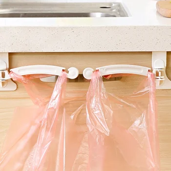 

2pcs Kitchen Cabinet Bags Hooks Trash Garbage Bag Hanger Cupboard Door Hanging Rack Holder Organizer