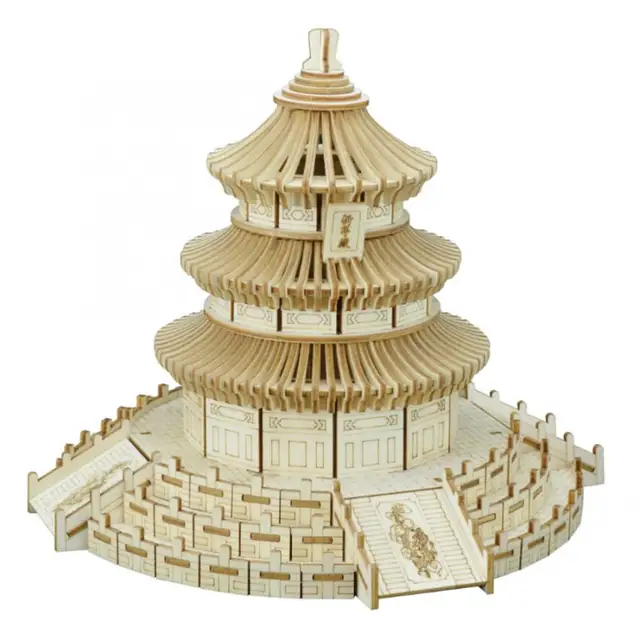 Popular Brain-Building 3D Wooden Beijing Temple of Heaven Model Construction Manual DIY for kids Educational Toys For Kids 1