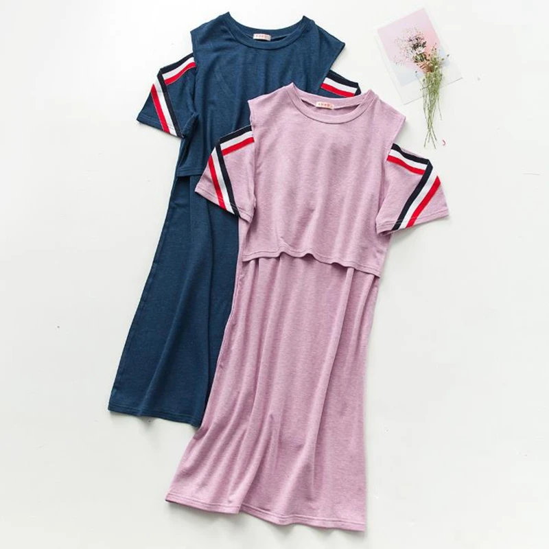 Summer Outing breastfeeding dress Modal Large breastfeeding dress Pregnant woman dress vestido embarazada maternity clothes