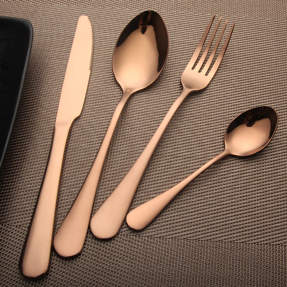 

Lekoch 4PCS/Set Stainless Steel Cutlery Set Dinnerware Set Western Food Cutlery Tableware Dinnerware Set Christmas Gift