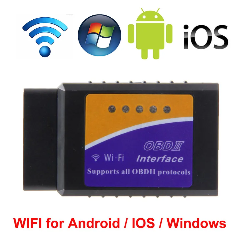 ELM327 V1.5 wifi OBD2 OBDII считыватель кодов ELM 327 wifi V1.5 автоматический диагностический сканер для iOS Android Windows NO PIC18F25K80 - Цвет: WIFI Gray