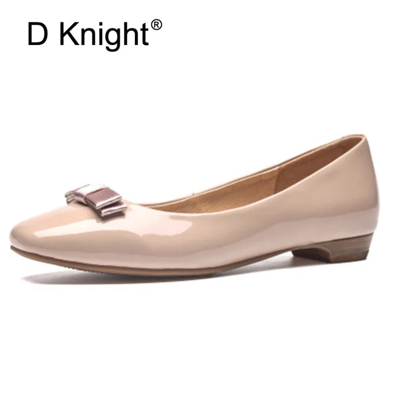 

Fashion Square Toe Shallow Mouth Slip-on Women Flats Elegent Patent Leather Bow Flats For Women Big Size 35-40 Ballerinas Female