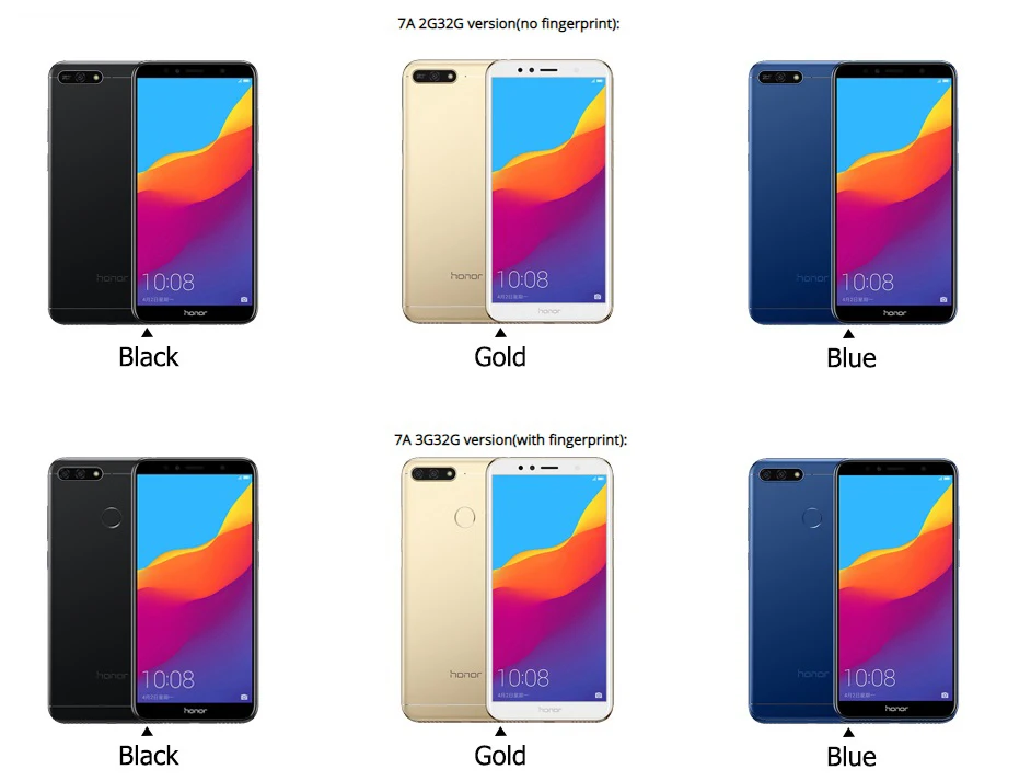 Flash Deal Huawei Honor 7A 2GB 32GB Global Rom 4G LTE Smart Mobile phone Face ID Unlock 5.7 inch Screen Android 8.0 13MP Camera 3000mAh 5