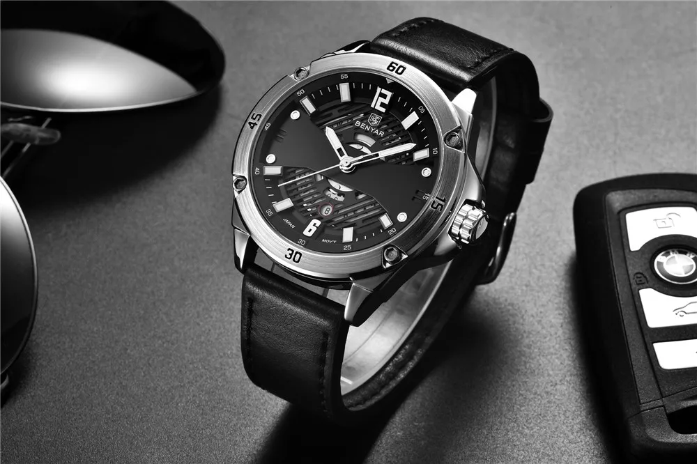 BENYAR мужские часы Лидирующий бренд Роскошные мужские часы водонепроницаемые наручные часы с датой кварцевые часы деловые мужские часы reloj hombre
