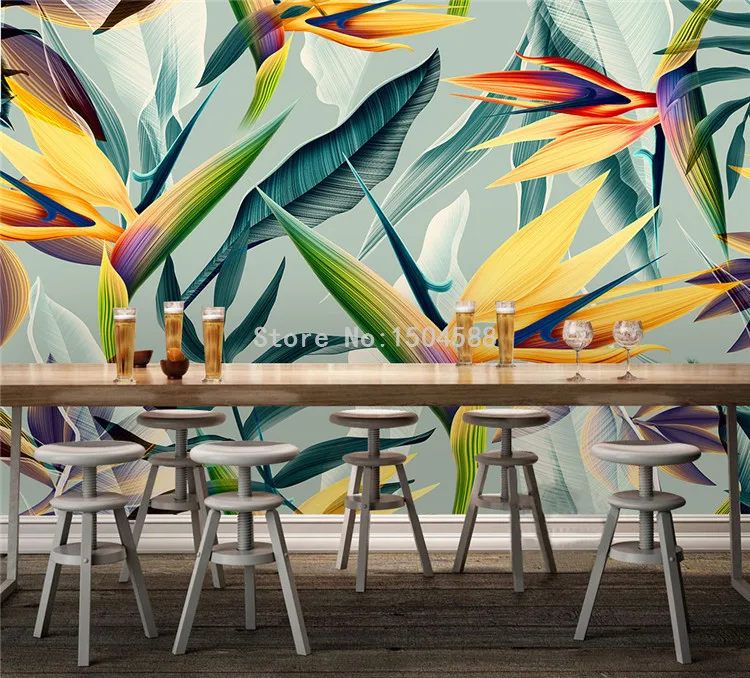 da ásia, 3d estéreo, cor pastoral, folhas,