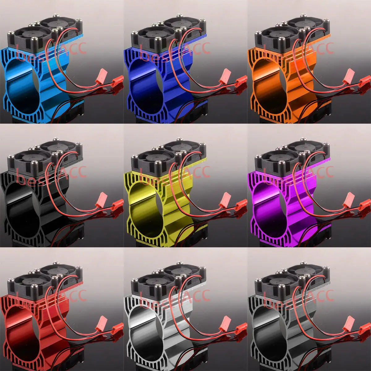 

7025 Heat Sink 540 550 Stock Motor Cooling Two Fan 1:10 RC Car Aluminum