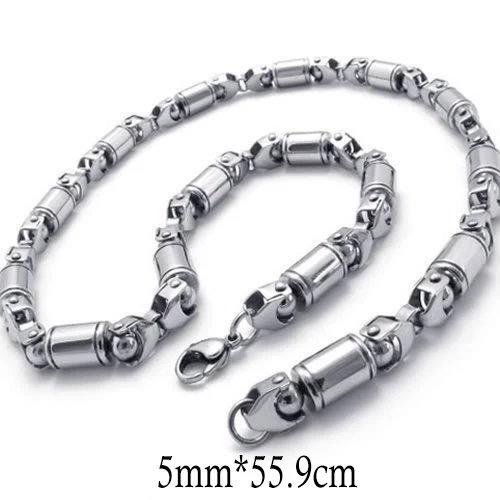 Fashion Design Jewelry Neckalces Stainless Steel Necklace Cylinder And