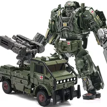 Большой размер 23 см крутые игрушки трансформации фильм 5 сплав аниме робот автомобиль игрушки мальчик фигурки классический военный грузовик модель
